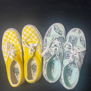 Yellow and Mint Green Vans